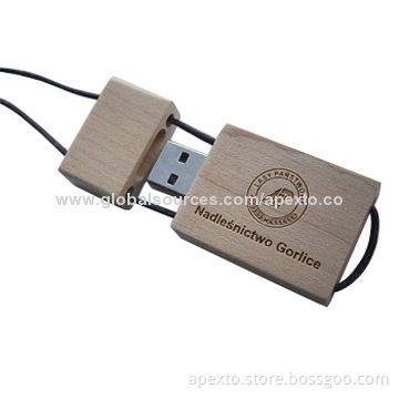 Promotional USB Flash Drive, Made of Wood with 8/16GB Storage Capacity, Supports Password Protection